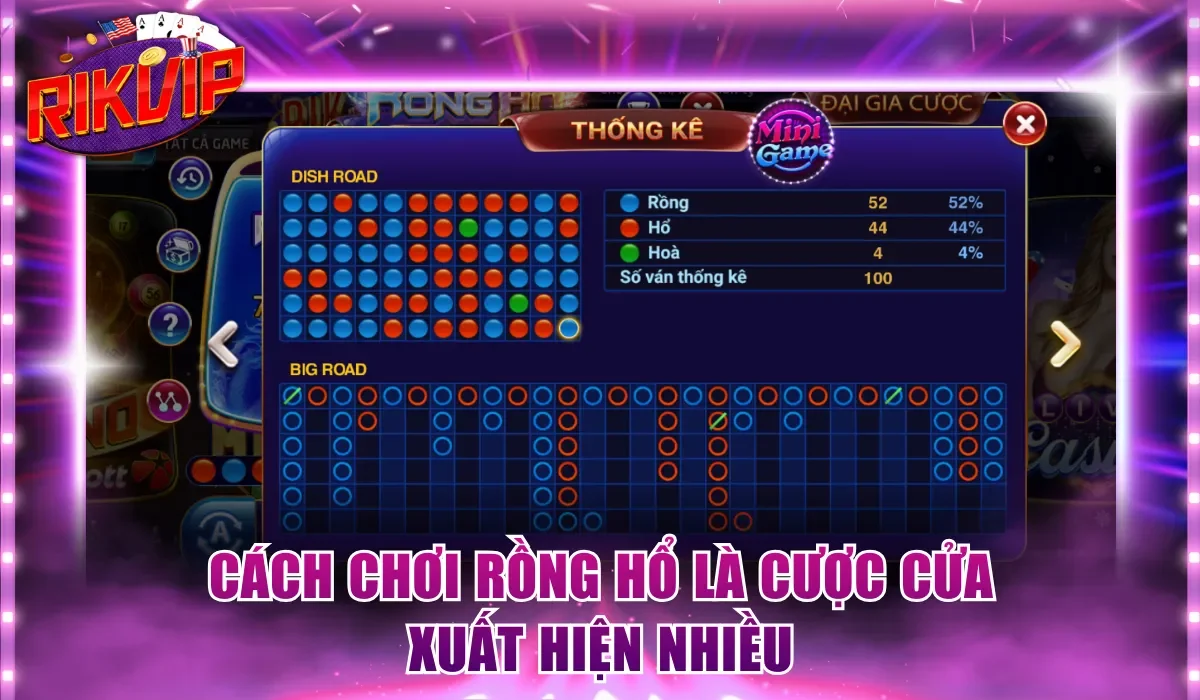 Cách chơi Rồng Hổ là cược cửa xuất hiện nhiều